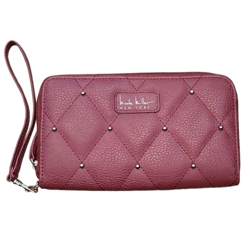 NICOLE Miller Plum Wristlet Wallet